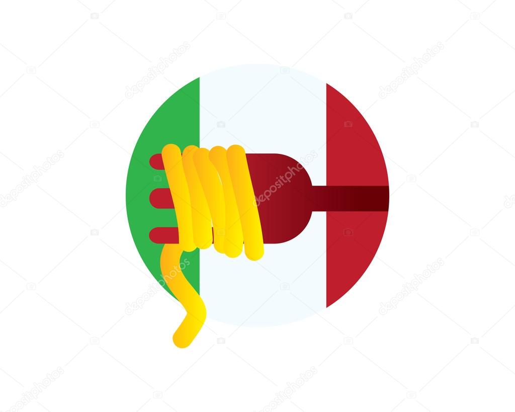 Modern Clean Restaurant Logo Delicious Italian Spaghetti Pasta