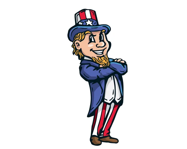 Tío Sam Caricatura patriótica americana - Bienvenida a las elecciones de Washington — Vector de stock