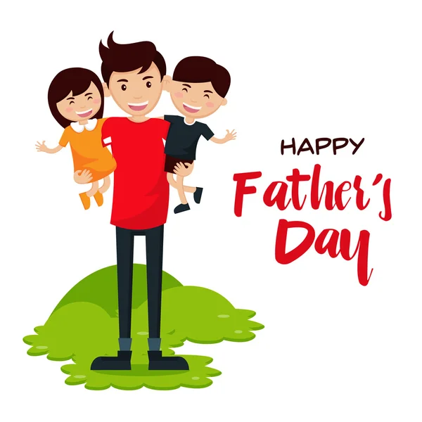Carte de fête des pères heureux - Nous aimons papa ! — Image vectorielle