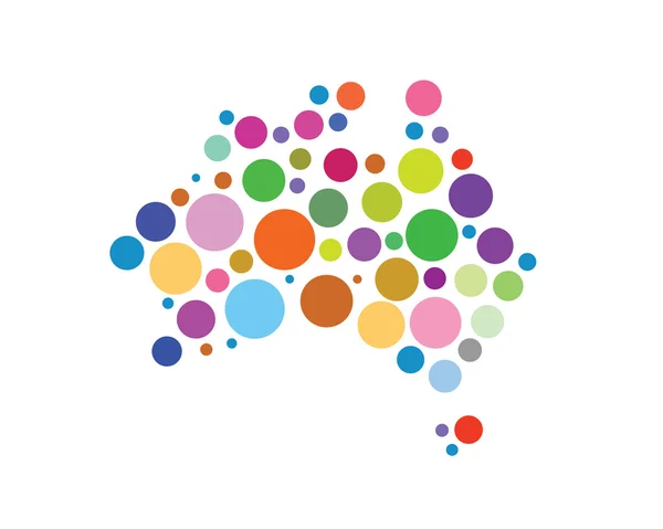 Modern Australia Logo - Colorful Polka Dot Australia Map — Stock Vector