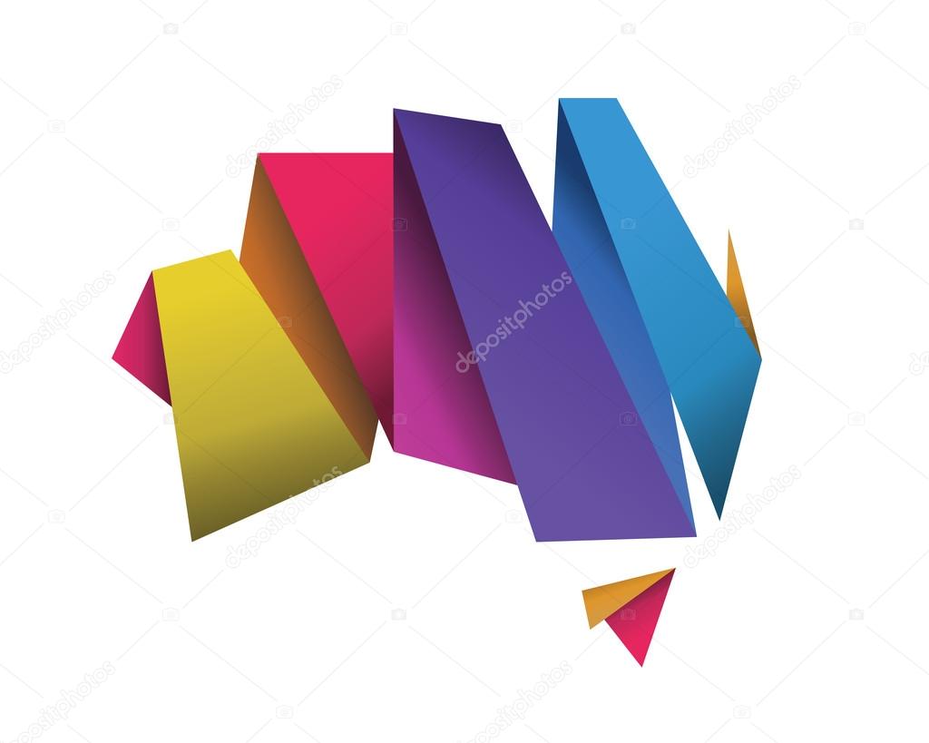 Colorful Sharp Polygonal Gradient Australia Map Modern Logo