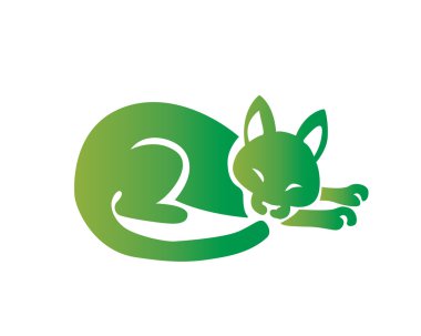 Modern evde beslenen hayvan Logo - yeşil kedi Cattery sembolü