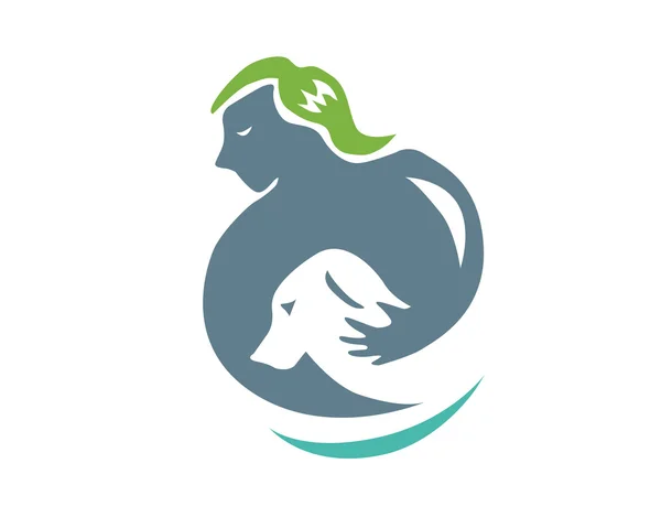 Logotipo de animal de estimação moderno - Cinza Dog Trainer Symbol — Vetor de Stock