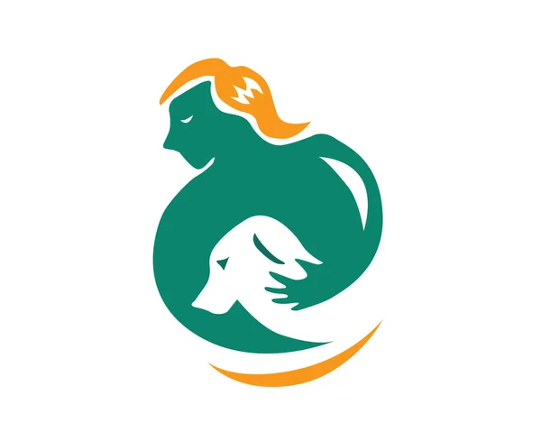 Logo moderne pour animaux de compagnie - Symbole d'entraîneur de chien vert — Image vectorielle