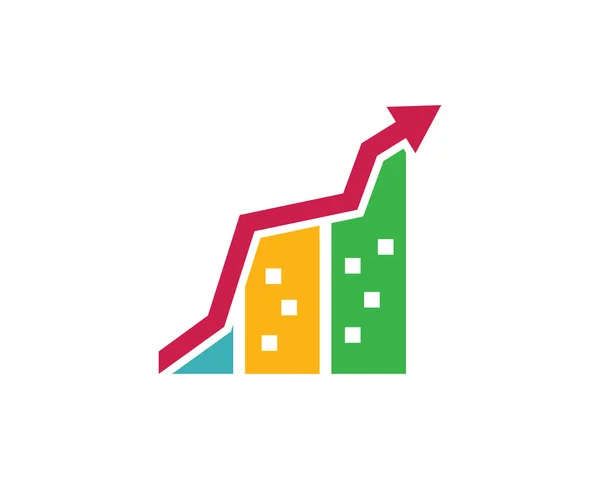Logo gráfico financiero moderno - Empresa analista de propiedades — Vector de stock
