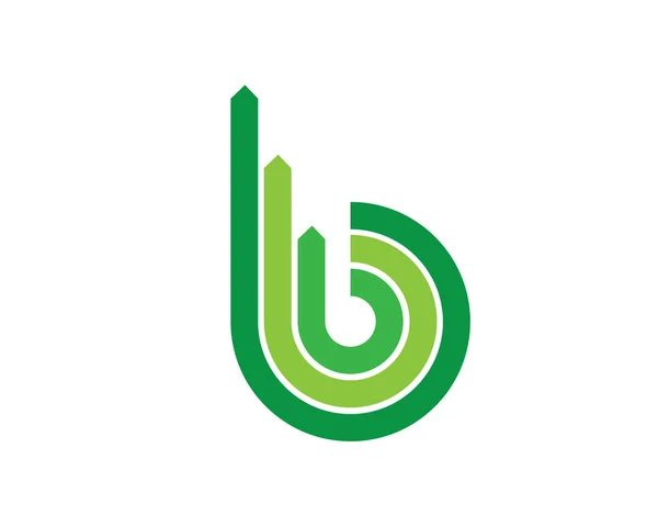 Modernes Finanzdiagramm-Logo - b-Symbol repräsentiert durch Pfeildiagramm — Stockvektor