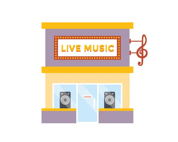 Modern Flat Commercial Building - Music Store — Stock Vector
