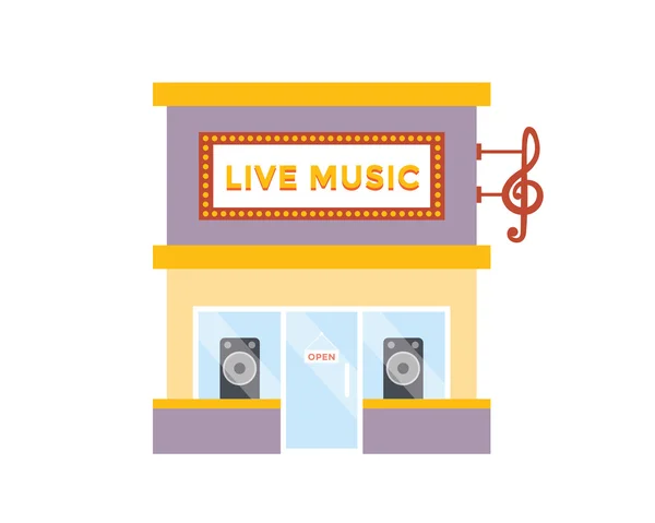 Moderno edificio comercial plano - Music Store — Vector de stock