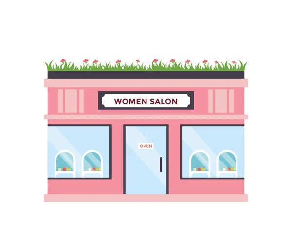 Immeuble commercial plat moderne - Salon des femmes — Image vectorielle