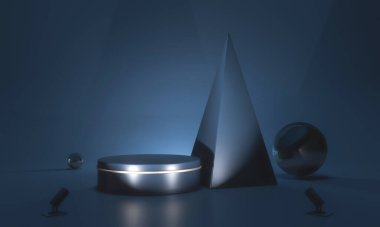 Metnin için boş alanı olan 3d podyum illüstrasyonu.