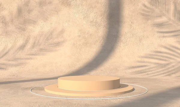 Duvardaki gölge - 3 boyutlu görüntüleme. Premium podyum, kaide, pastel ışık arka planında baz standı. Doğal çevre dostu kozmetik ürünleri, kaplıca ürünü..