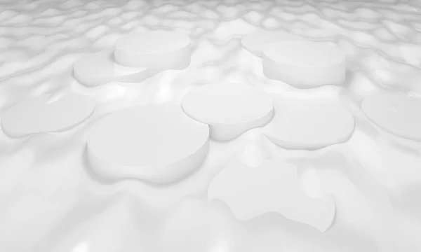Kar Beyazı Boş Podyum Kaide Platform Boyutlu Resimleme Mücevher Kozmetik — Stok fotoğraf