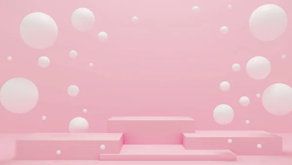 Şekerlemeler, sakızlar sıfır yerçekiminde uçar. 3D illüstrasyon kâğıt kesiği modeli. Çocuklar için bir poster. Boş alanlı marka ürünler. Kaotik dağınık konfeti küreleri. Makyaj tozu suratlı kozmetik topları