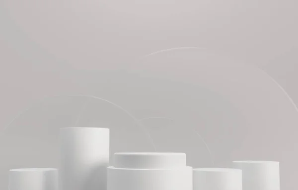 Podium Ausstellungsrundpodest Darstellung Ständer Für Kosmetische Produkte Geometrische Architektonische Komposition — Stockfoto