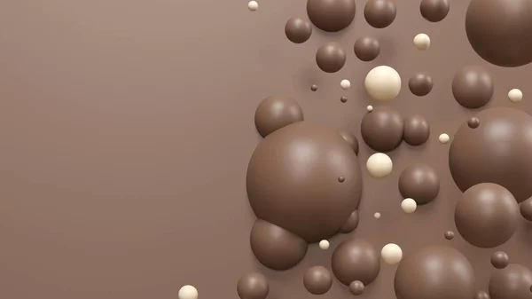 Čokoládové Mléčné Bonbóny Létají Nulové Gravitaci Vykreslení Ilustrace Prázdná Maketa — Stock fotografie