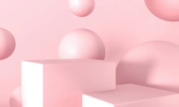 Жувальна Гумка Бульбашки Рожева Реклама Пастельного Фону Платформа Виставкова База — стокове фото