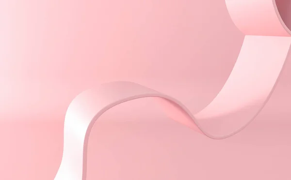 Подіум Динамічної Хвилі Єдестал Жувальна Гумова Тарілка Рожева Пастельна Фонова — стокове фото