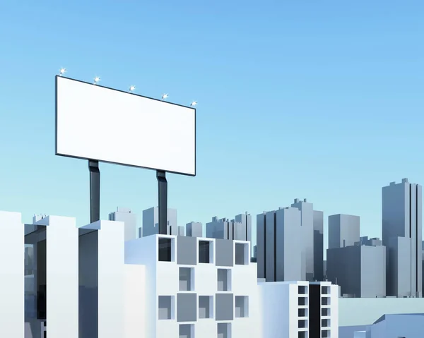 Billboard Empty Space City Signboard Template Render Illustration Advertisement Promotion — Stock Photo, Image