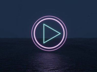  3d resimlendirme neon ışığı oyunu