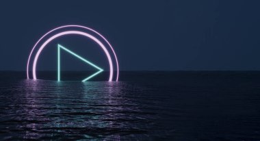  3d resimlendirme neon ışığı oyunu