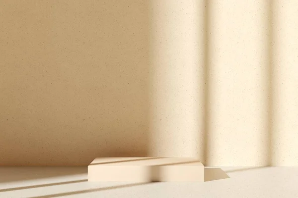 Duvardaki gölge - 3 boyutlu görüntüleme. Premium podyum, kaide, pastel ışık arka planında baz standı. Doğal çevre dostu kozmetik ürünleri, kaplıca ürünü..