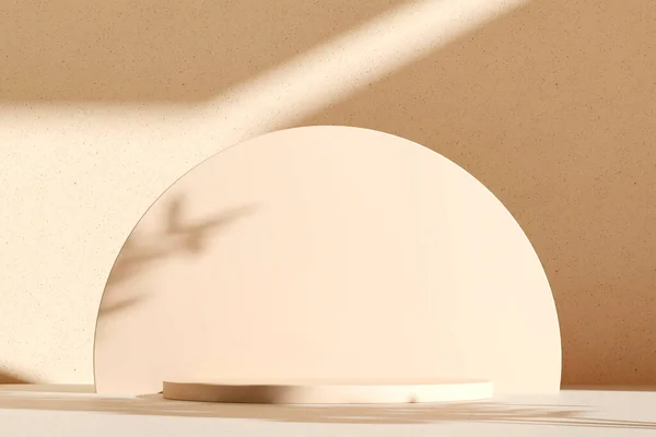 Duvardaki gölge - 3 boyutlu görüntüleme. Premium podyum, kaide, pastel ışık arka planında baz standı. Doğal çevre dostu kozmetik ürünleri, kaplıca ürünü..