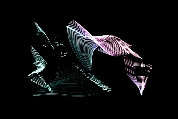 Mișcarea umană în LED-uri Strip Light — Fotografie, imagine de stoc