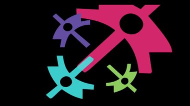 siyah bir arka plan bir atlama soyut şekillerde