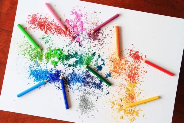Alto ángulo de lápices de color —  Fotos de Stock