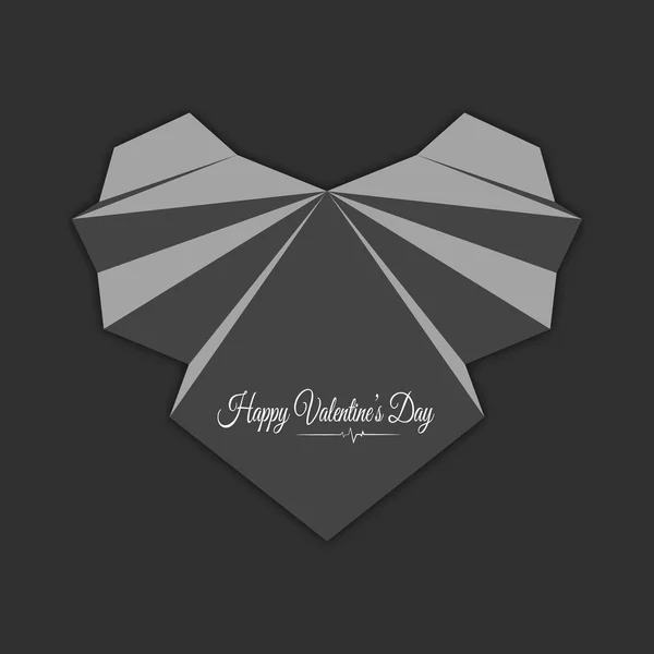 Feliz día de San Valentín. Corazón gris abstracto . — Archivo Imágenes Vectoriales