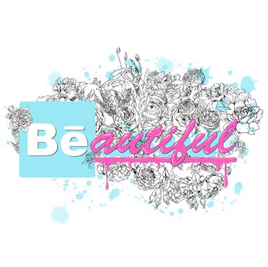 Peonies gül yazıt güzel buket çiçek sinek kuşlarının grafiti