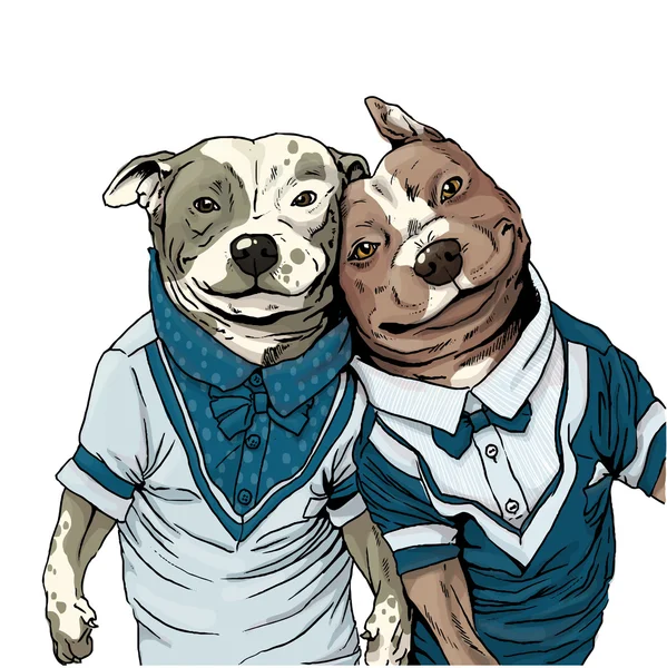 Pitbull perro perrito mejores amigos amistad selfie Ilustraciones De Stock Sin Royalties Gratis