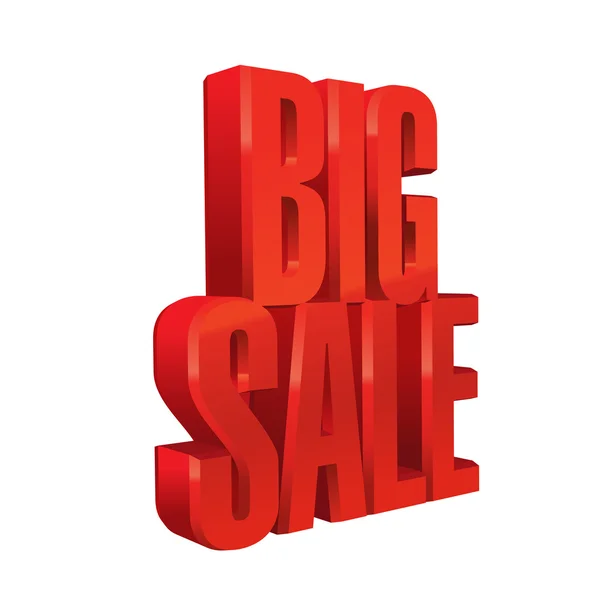 3D-Vektorobjekt des Wortes Big Sale. roter Text. Folge 10. — Stockvektor