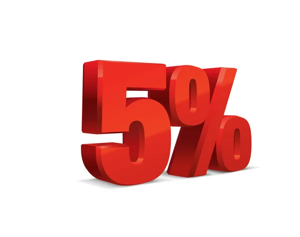 5 per cento di sconto, vendita sfondo, oggetto 3D. Eps10 Vettore . — Vettoriale Stock