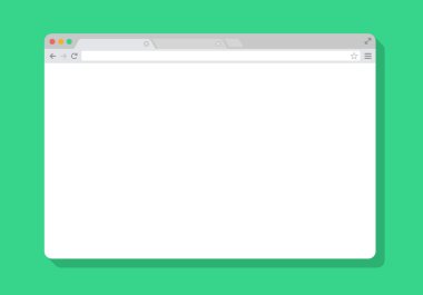 Daire basit tarayıcı penceresini beyaz, yeşil arka plan, web