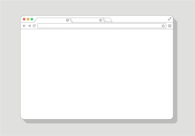Web basit tarayıcı penceresinin çizim için beyaz, düz