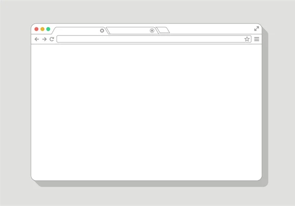Web 简单的浏览器窗口的线描白，平 — 图库矢量图片