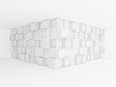 Köşedeki ikinci dereceden geometri ile 3d arka plan