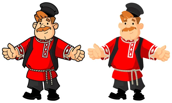 Rus adam ulusal kostüm. Tebrik jesti.