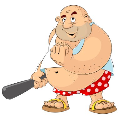 Bruiser, kabadayı, sabıkalı bir beysbol sopası ile.