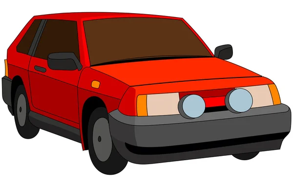 Dibujos animados ruso famoso coche rojo con ventanas teñidas . — Vector de stock