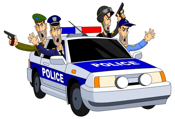 Bir devriye arabası polis takipte silahlı.