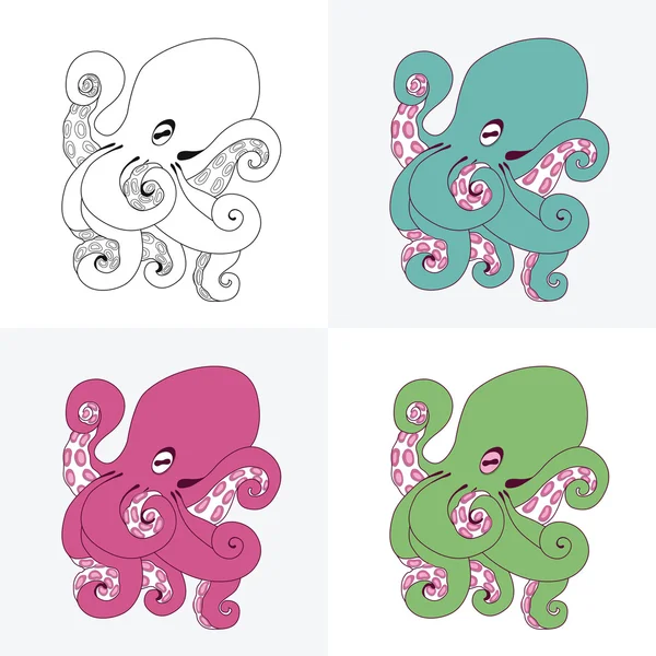Çok renkli ahtapot kümesi