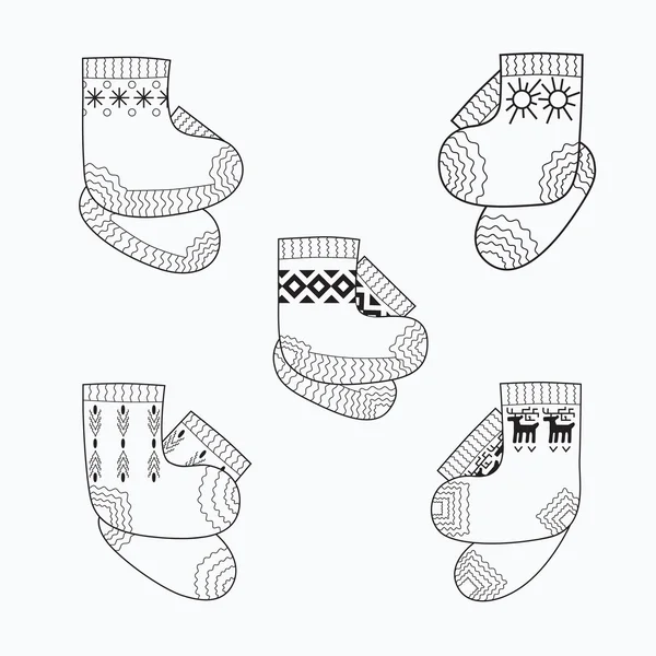 Sada vlněné ponožky — Stockový vektor