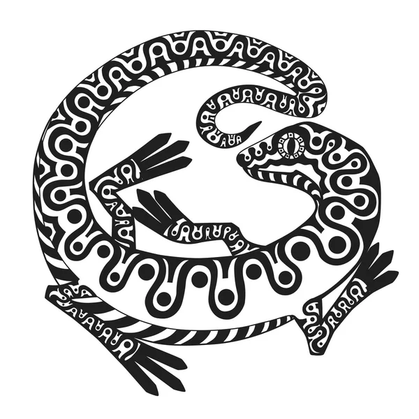 Stilize kertenkele süslü desen