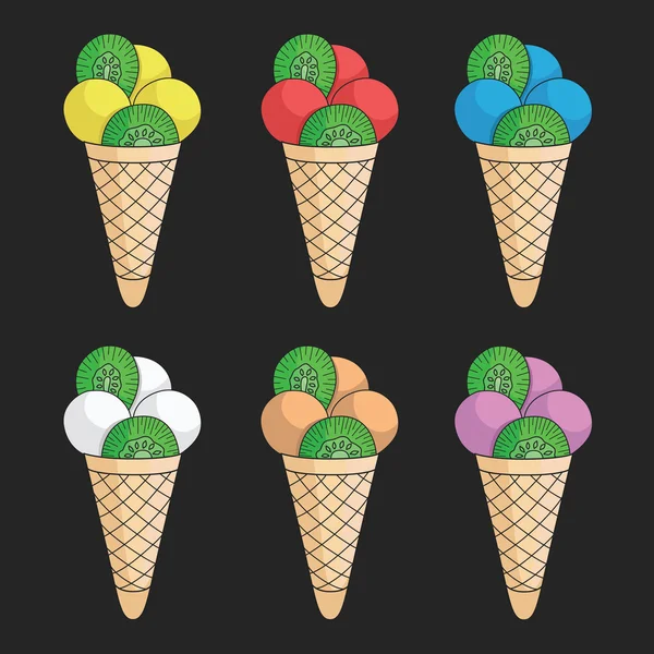 Kivi ile dondurma seti