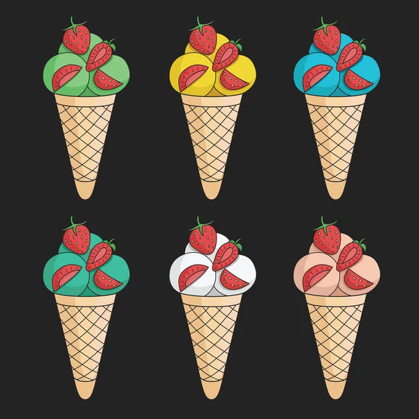 Dondurmalı çilek kümesi