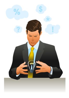 Fikri ile yaratıcı iş adamı