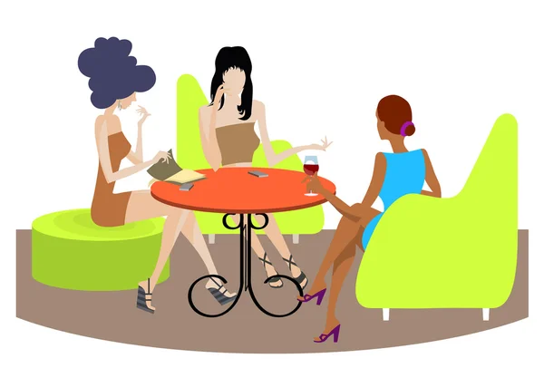 Conversation de trois filles — Image vectorielle