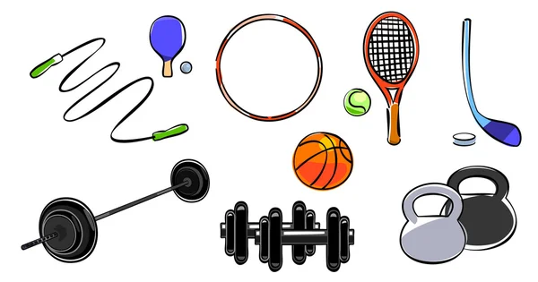 Sport uitrusting set — Stockvector